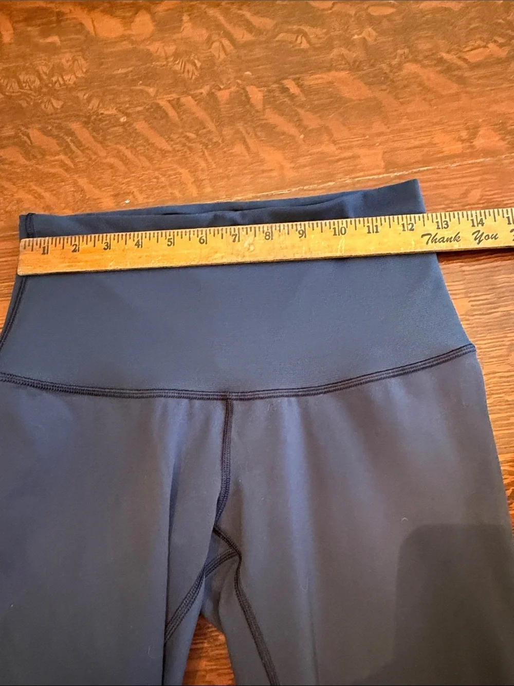 Lululemon Womens Leggings Adjustable Mesh rusching Navy Blue Size 8 High Rise